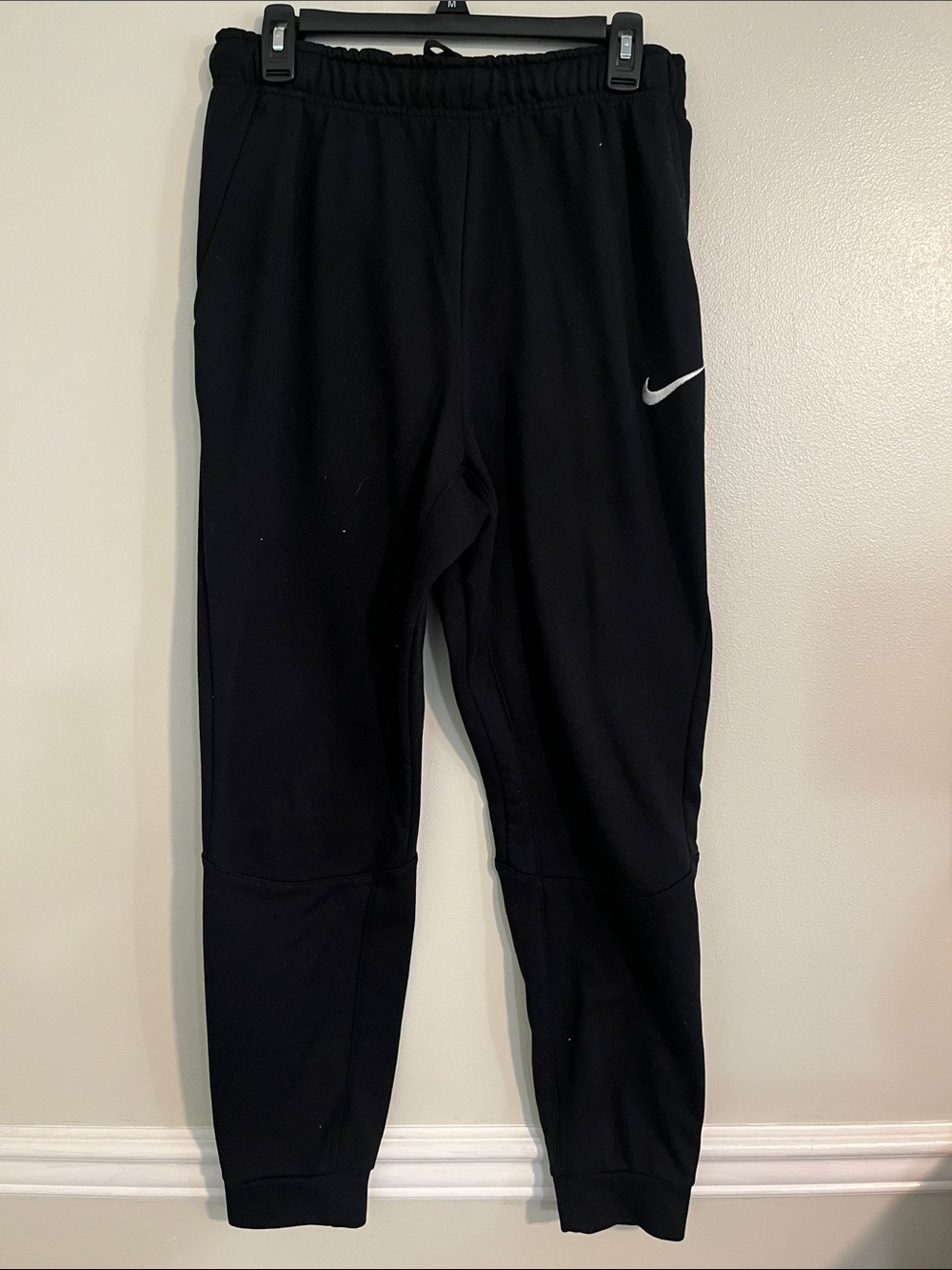 Nike Black Jogger Sweatpants with White Swoosh
